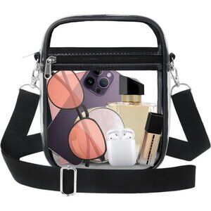 Clear Crossbody Bag, Stadium Approved Clear Purse Bag for Concerts Sports Events